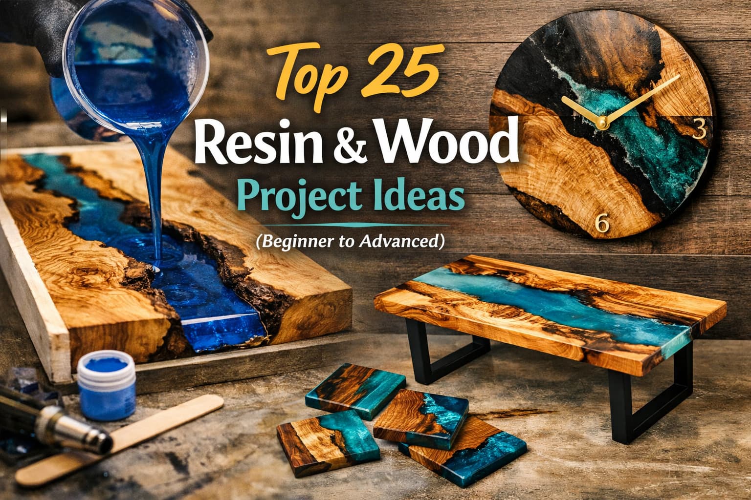 Top 25 Resin & Wood Project Ideas You Can Make (Beginner to Advanced)