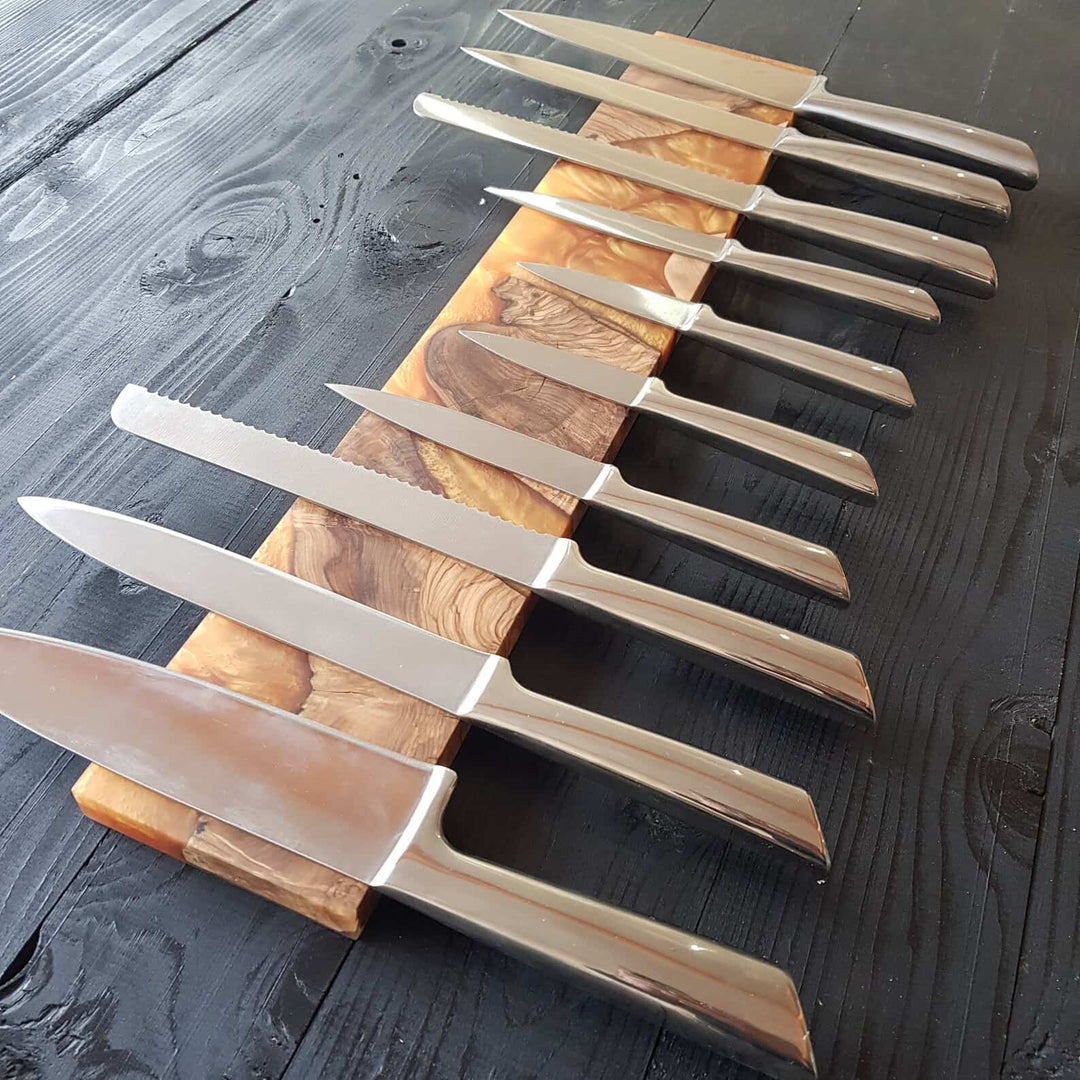 Deluxe Resin and Olive Wood Magnetic Knife Holder