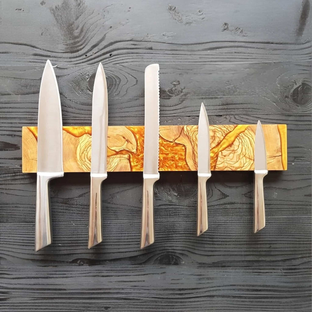 Resin and Olive Wood Magnetic Knife Holder