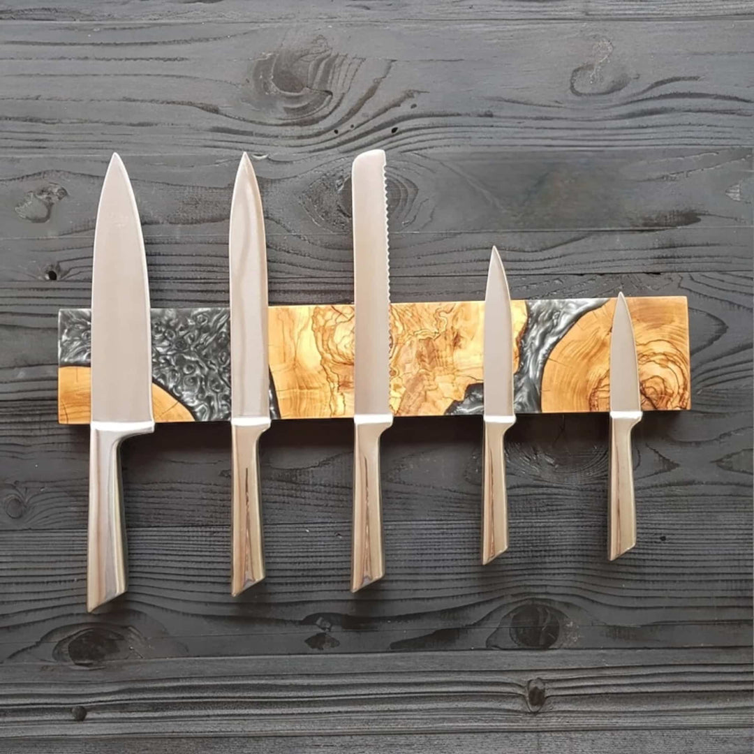 Resin and Olive Wood Magnetic Knife Holder