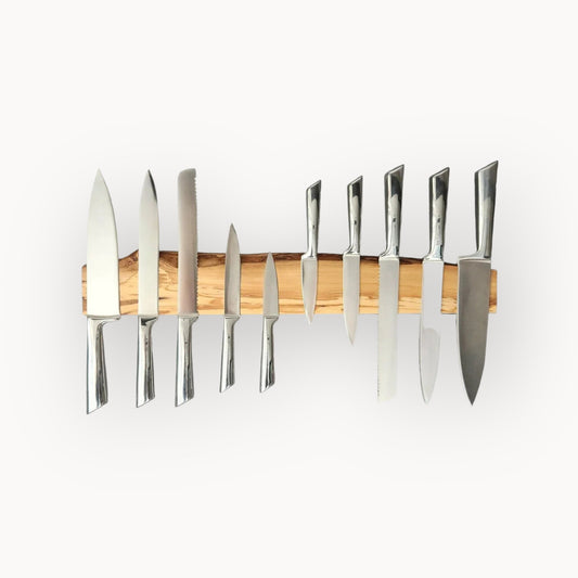 Custom Magnetic Knife Holder, Olive Wood Knife Rack,Magnetic Bar for Knives, Knife Rack, Kitchen Utensil Holder