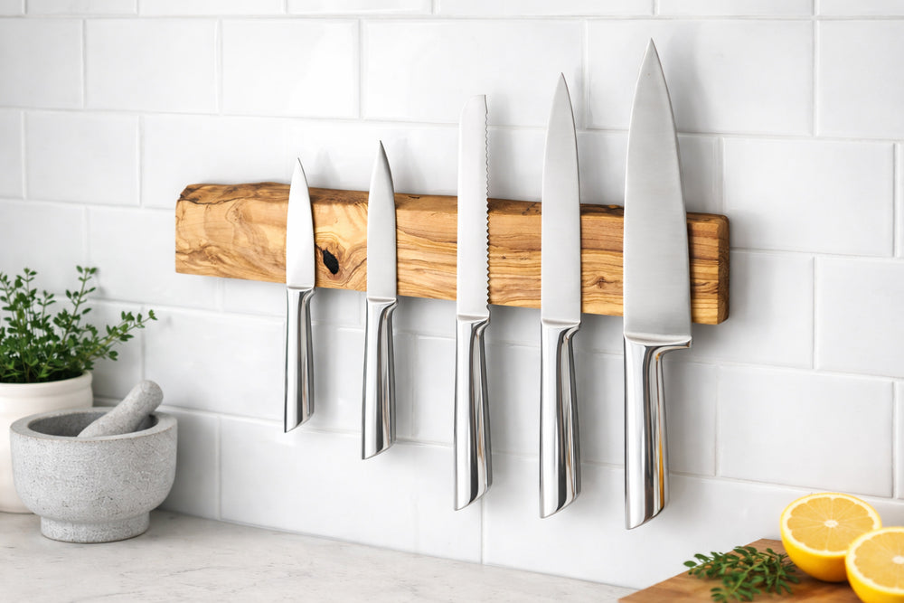 Olive Wood Magnetic Knife Holder