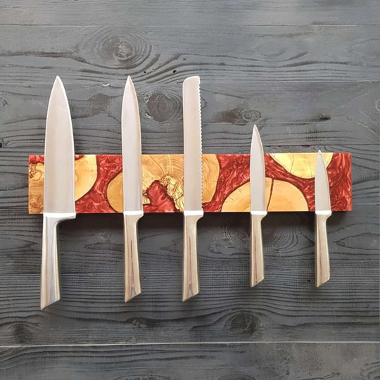 Resin and Olive Wood Magnetic Knife Holder