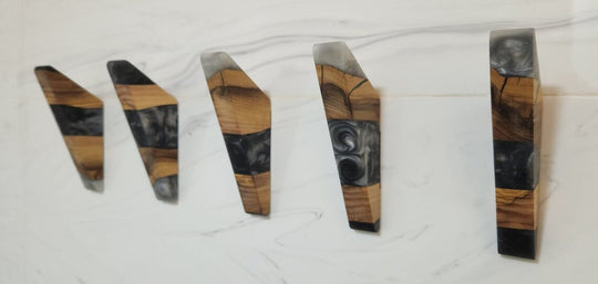 Epoxy and Olive Wood Wall Hooks