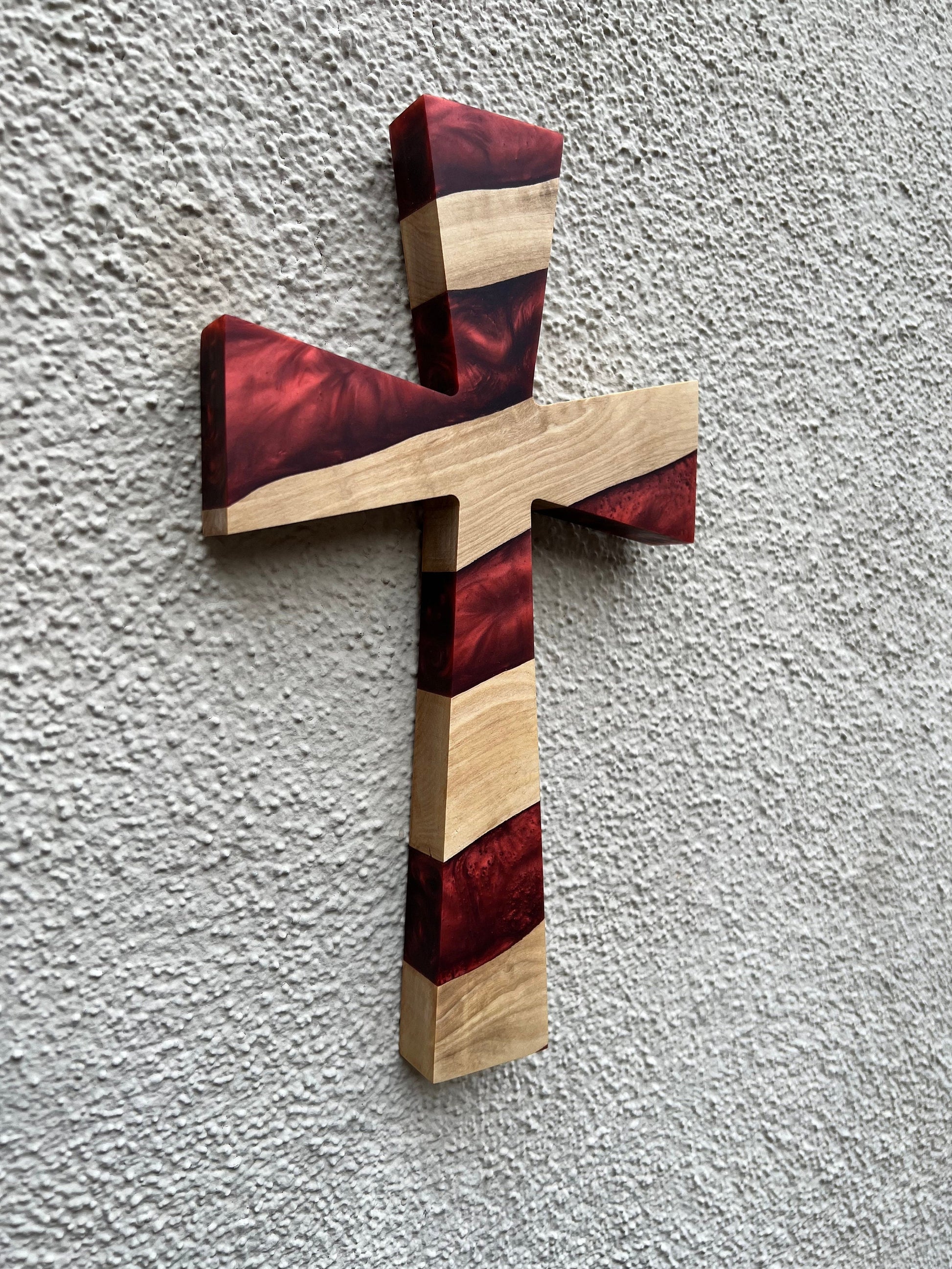 Copper resin and olive wooden cross