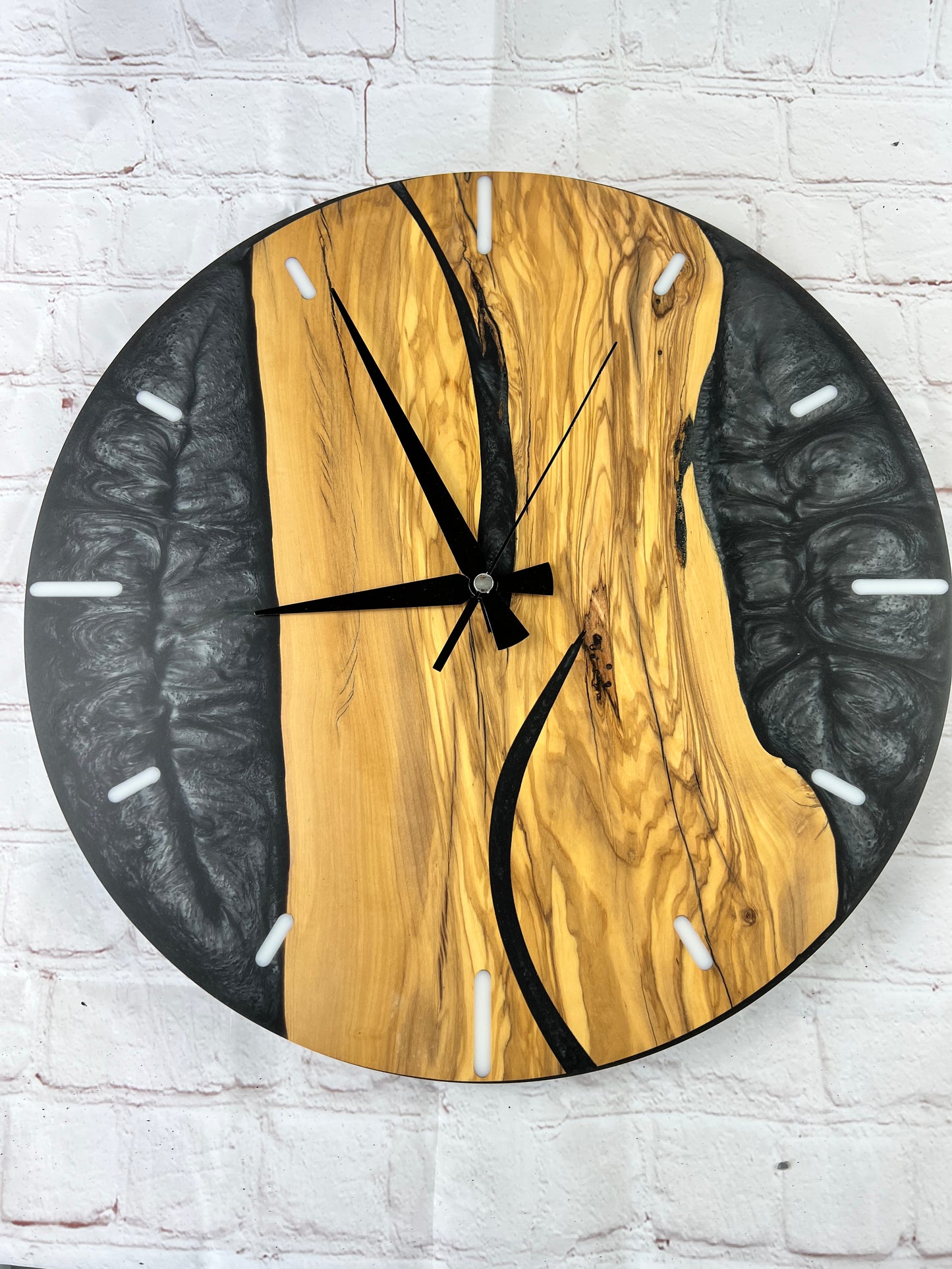 16'' Resin & Olive Wood Wall Clock - Douglas
