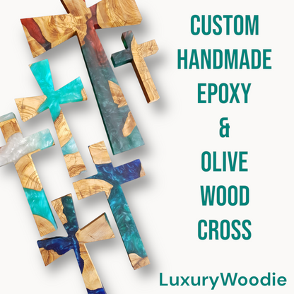 Custom Resin and Olive Wood Wall Cross, Wooden Wall Cross, Large wooden Wall Cross,Wall Crucifix