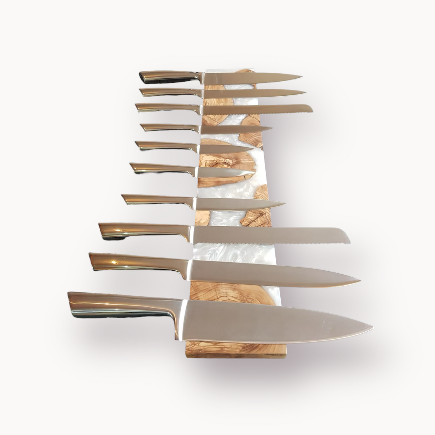 Magnetic Knife Rack, Magnetic Knife Block,wood and Resin Magnetic Knife  Holder, Chef Knife Holder 