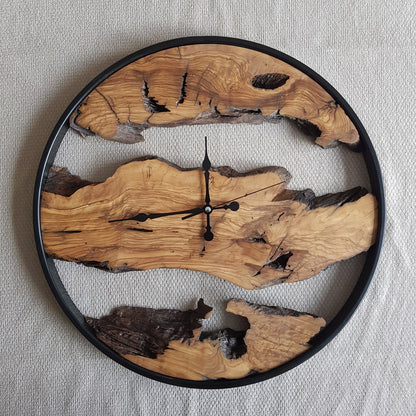 Custom - Metal and Olive Wood Wall Clock