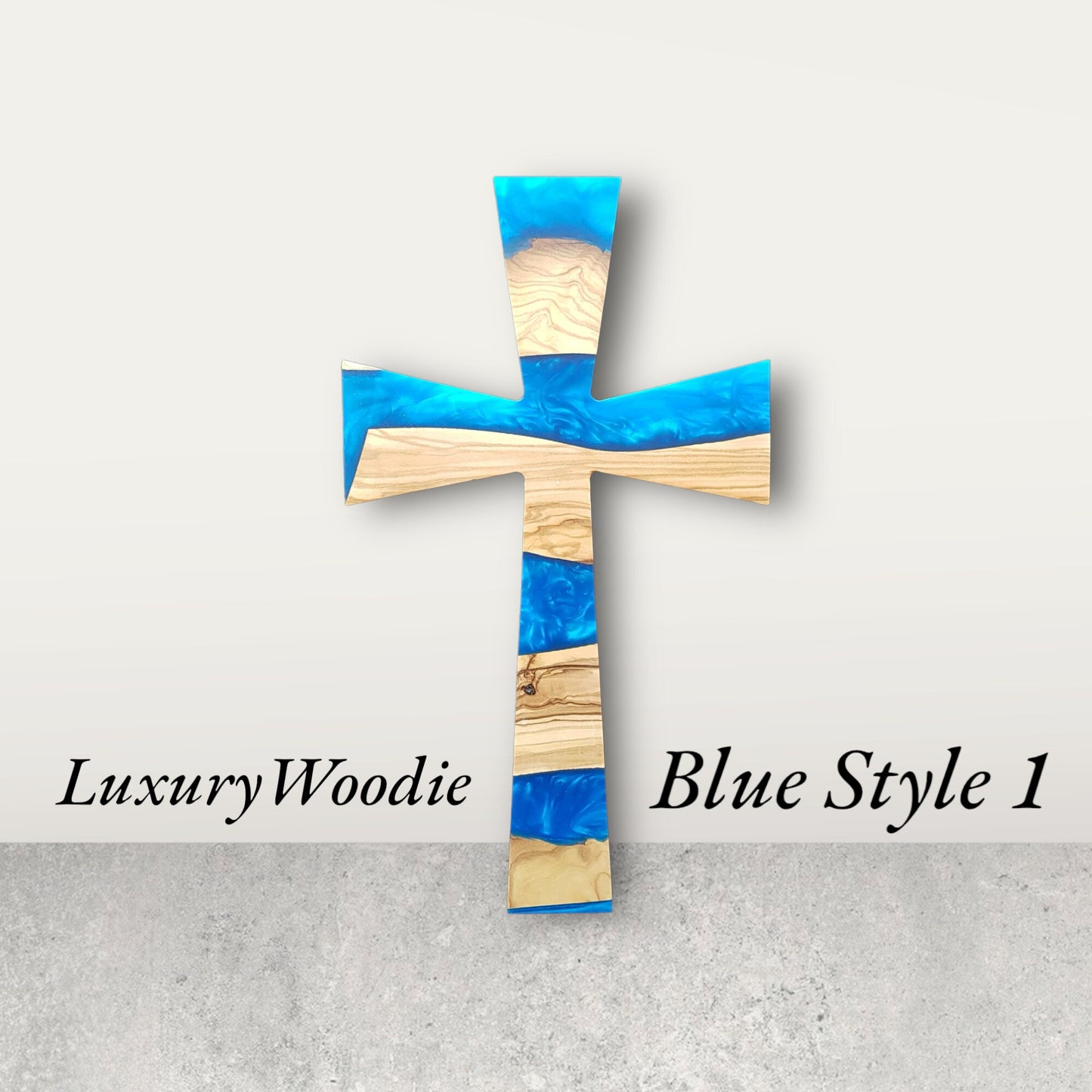 wood cross, Resin and olive wood cross