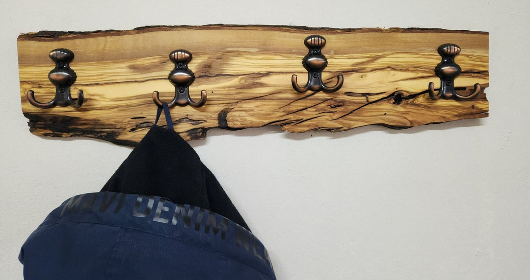 Rustic Olive wood Coat Rack