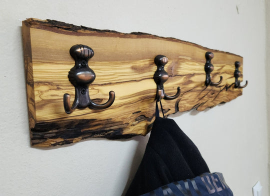 Rustic Olive wood Coat Rack