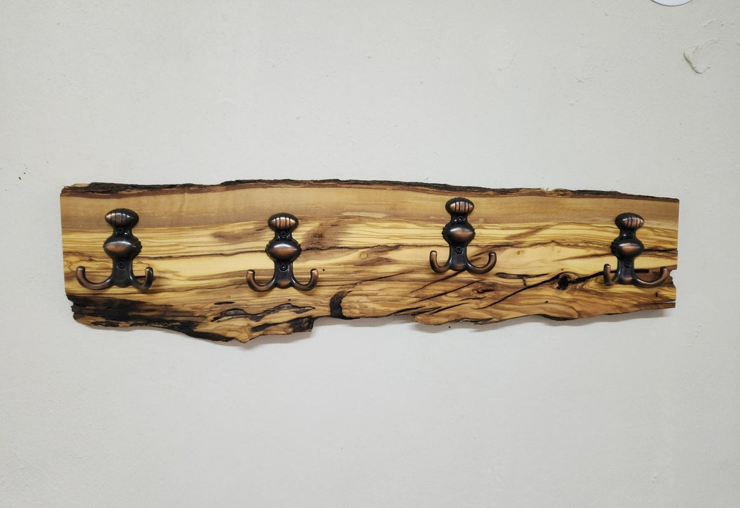 Rustic Olive wood Coat Rack