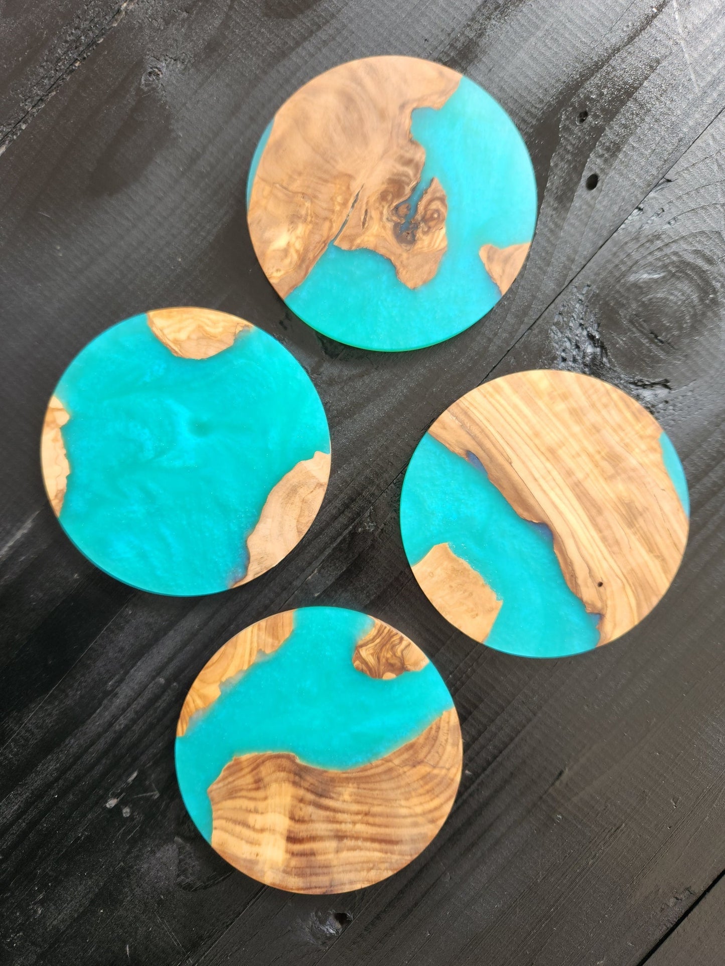 Epoxy and Olive Wood Coasters
