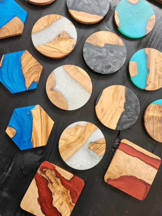 Epoxy and Olive Wood Coasters