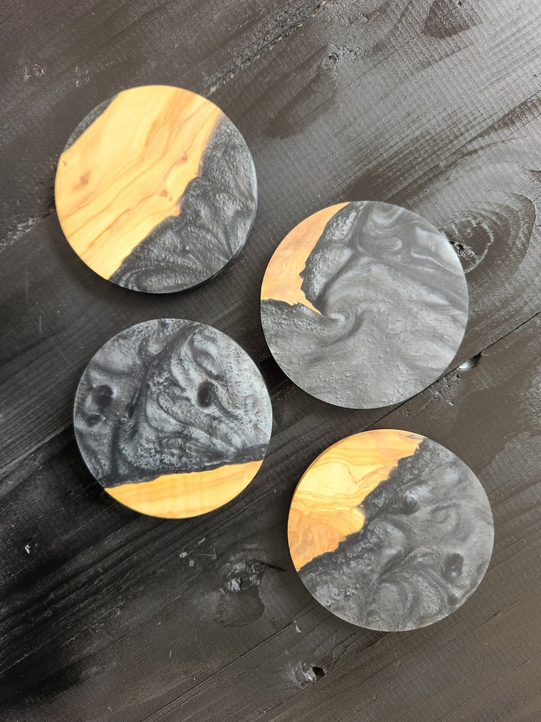 Epoxy and Olive Wood Coasters