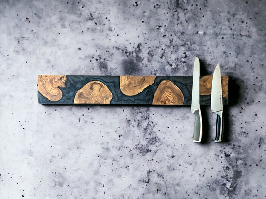 Deluxe Resin and Olive Wood Magnetic Knife Holder