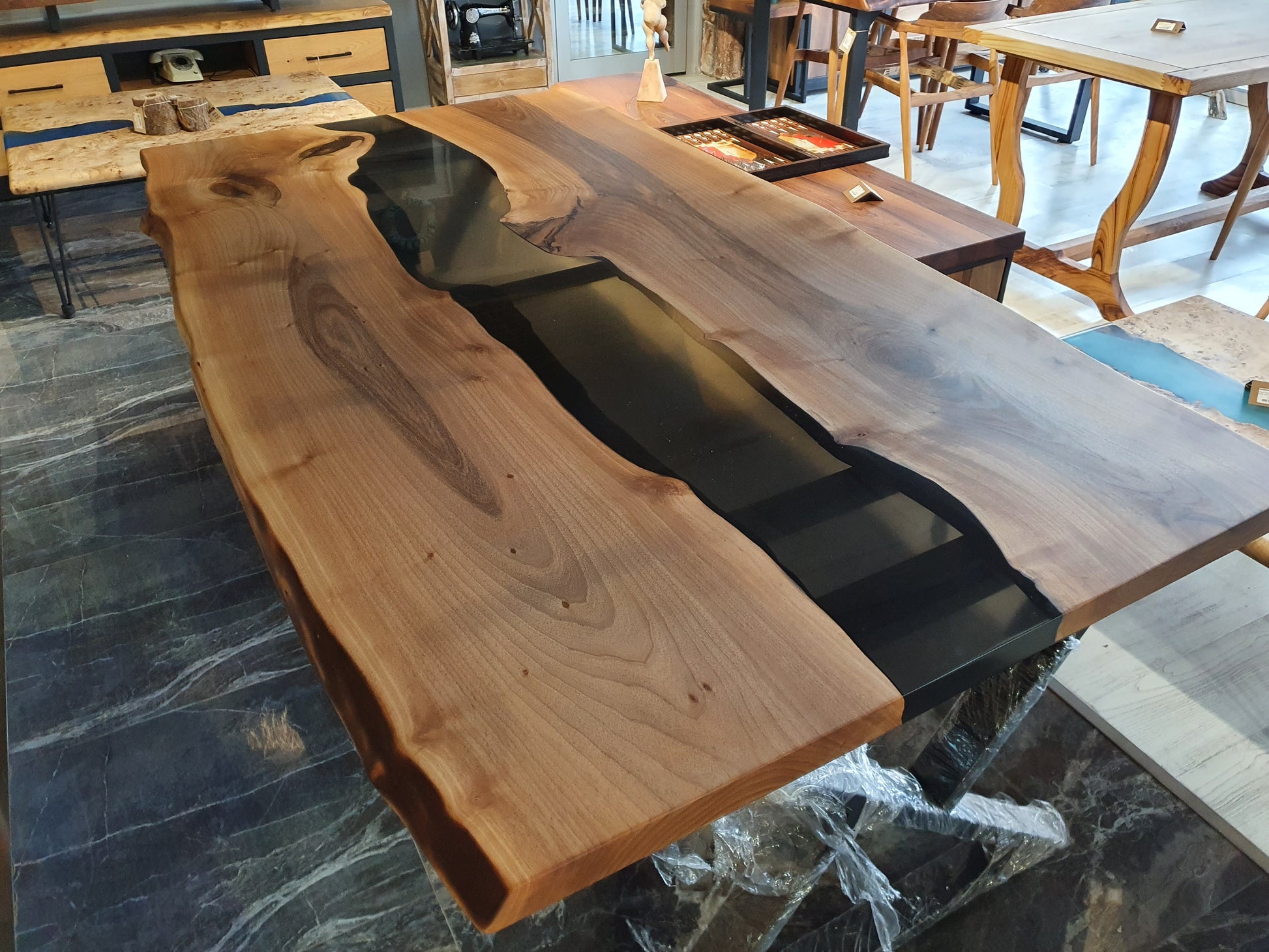 Clear Epoxy, Custom 72 X 36 Wood Table, Epoxy Wood Resin Table